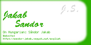 jakab sandor business card